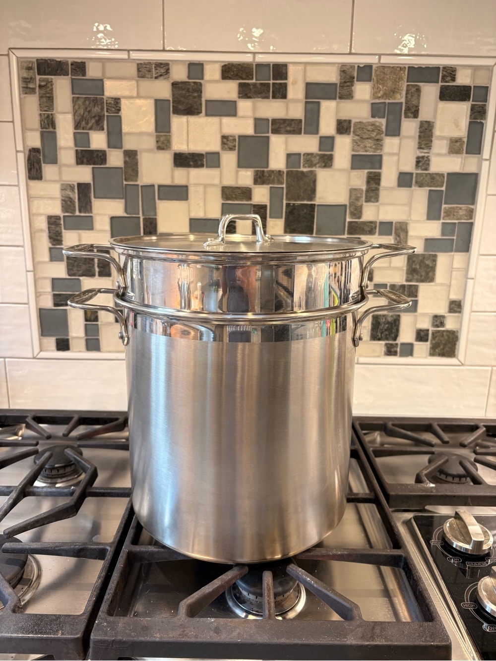 All-Clad Simply Strain Stainless Steel 16-Qt Multipot with Pasta Insert & Lid